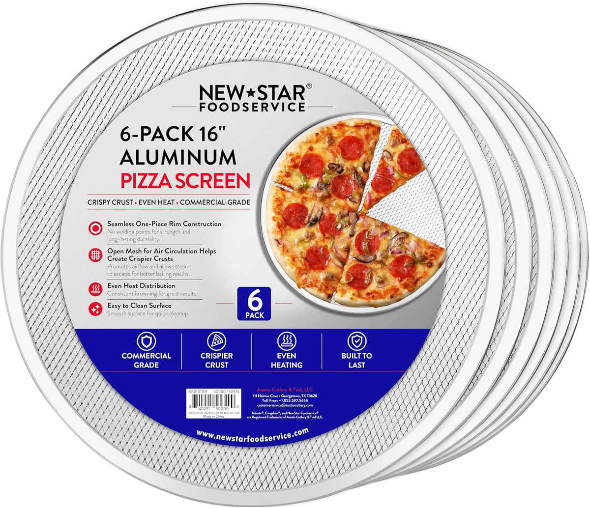 New Star Foodservice Aluminum Pizza Baking Screen, 16 Inch