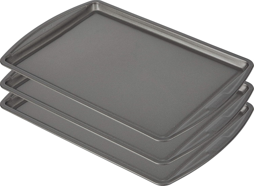 GoodCook Everyday Nonstick Carbon Steel 13” x 9” Baking Sheet Set, 3 Pack