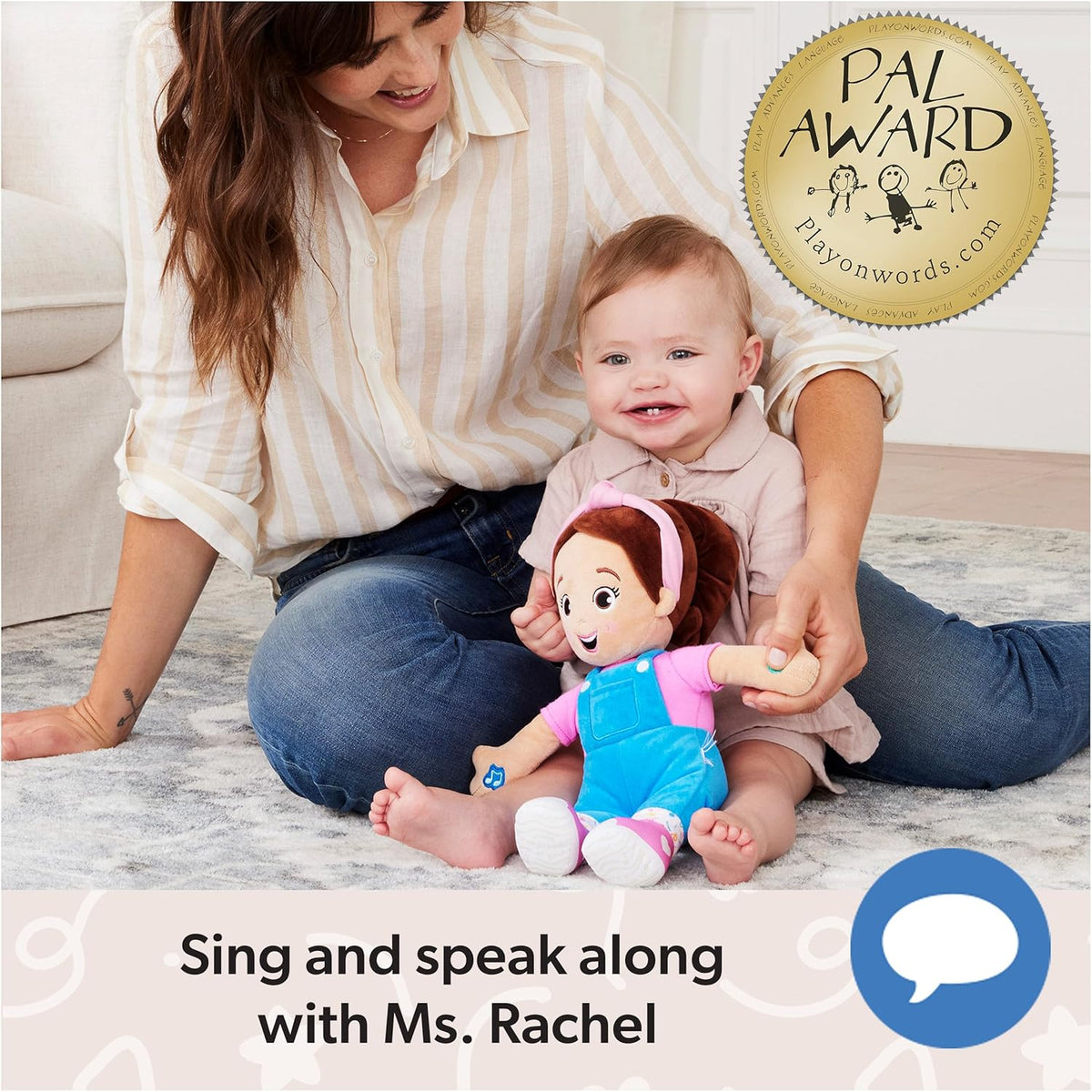 Ms. Rachel Official Speak & Sing Doll, 16” Tall Interactive Toy with 4 Songs