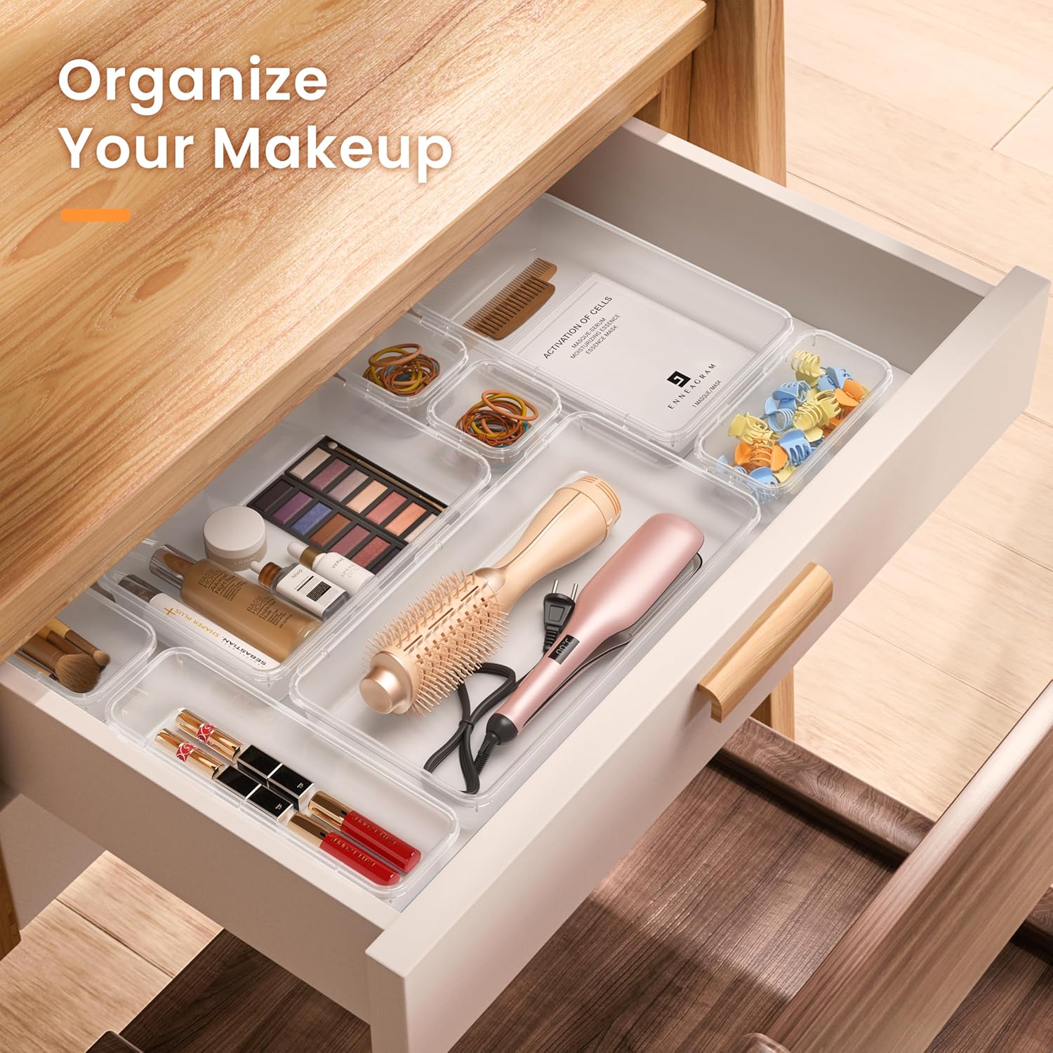A-LuGei Military Grade Drawer Organizer, 𝟱𝗦𝗶𝘇𝗲 Makeup organizer, Holds 177