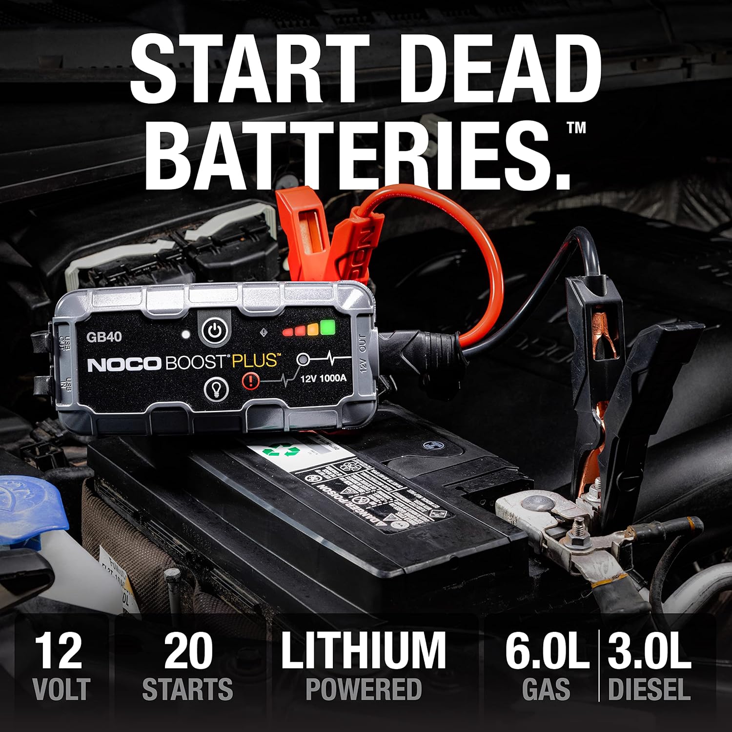 NOCO Boost GB40: 1000A UltraSafe Jump Starter – 12V Lithium Battery Booster