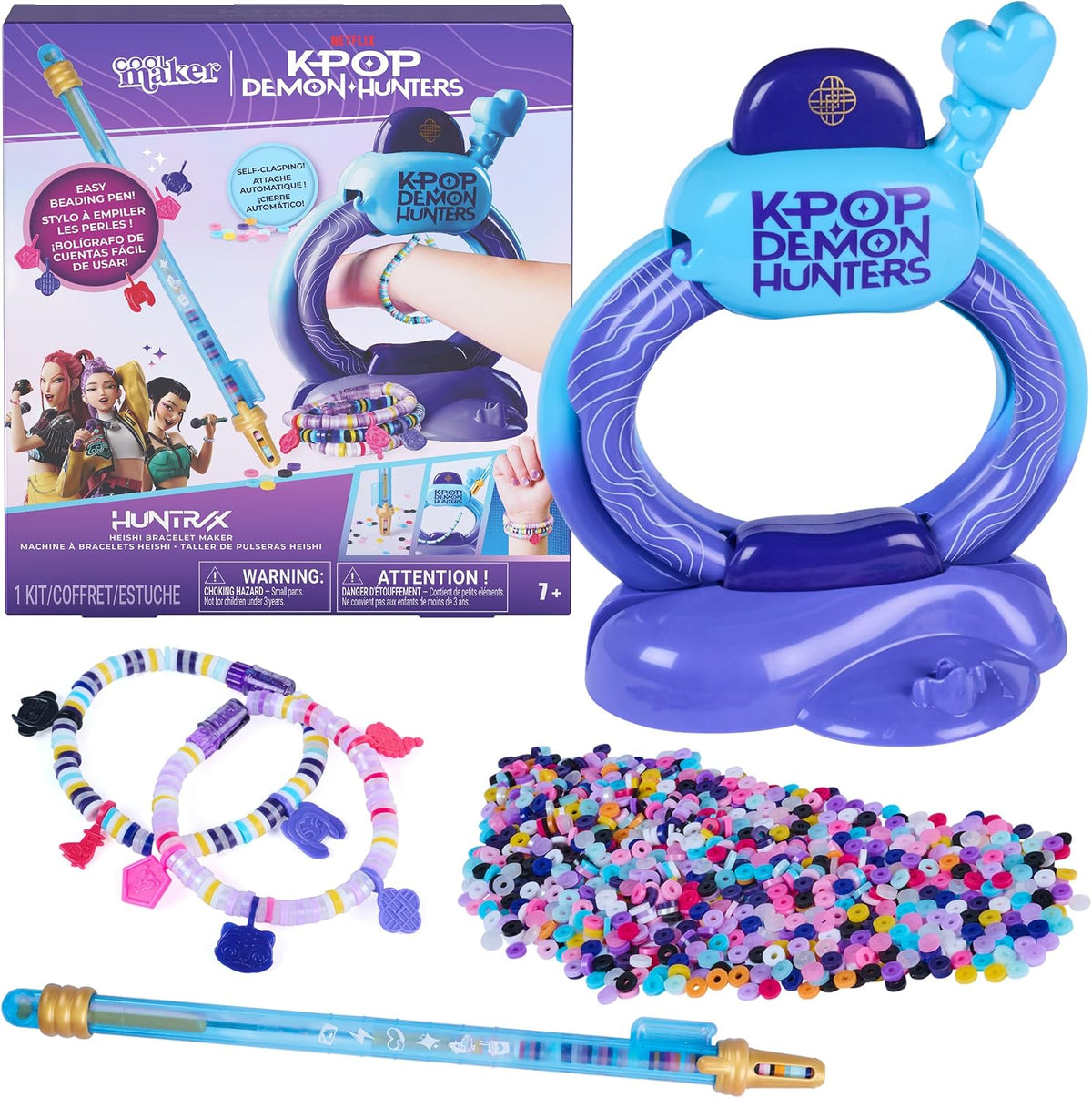 Cool Maker Kpop Demon Hunters HUNTR/X Heishi Bracelet Making Kit, Ages 7+