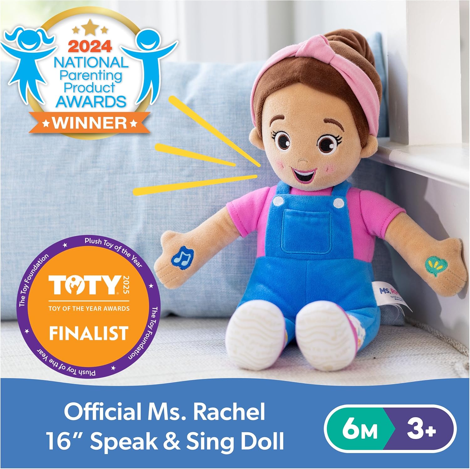 Ms. Rachel Official Speak & Sing Doll, 16” Tall Interactive Toy with 4 Songs