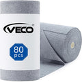 Veco Microfiber Cleaning Cloth Roll 80 PCS Gray, 12" x 12" - microfiber cleaning cloth roll 50 pcs