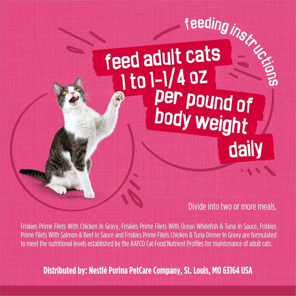 Purina Friskies Gravy Wet Cat Food Variety Pack, Surfin’ and Turfin’ Prime