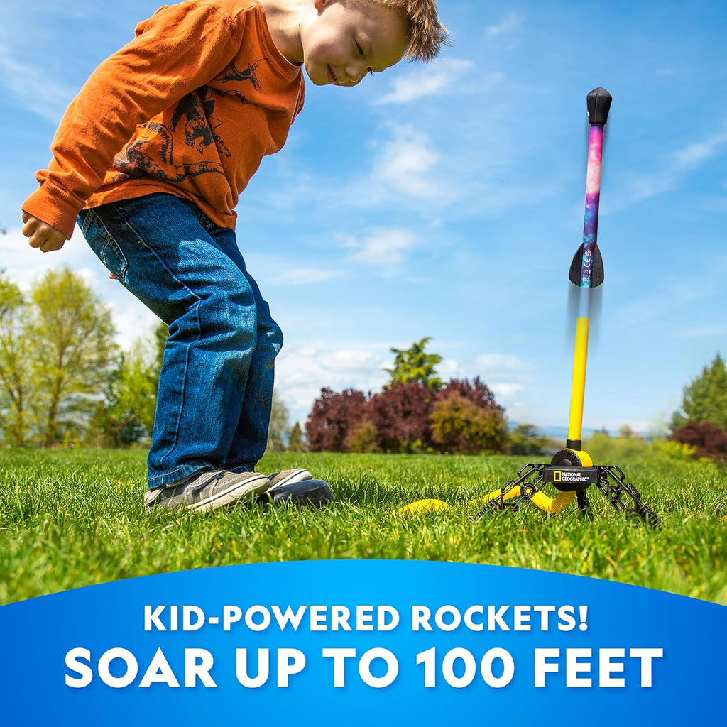 NATIONAL GEOGRAPHIC Air Rocket Toy – Ultimate LED Rocket Launcher for Kids