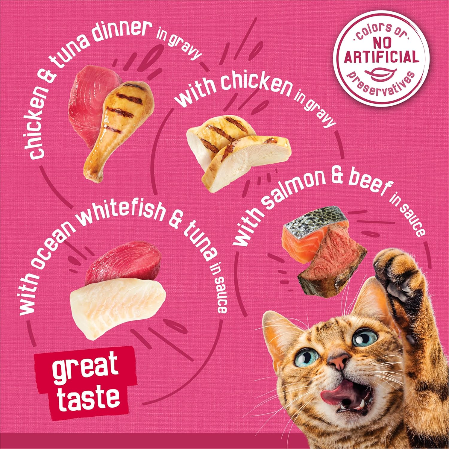Purina Friskies Gravy Wet Cat Food Variety Pack, Surfin’ and Turfin’ Prime
