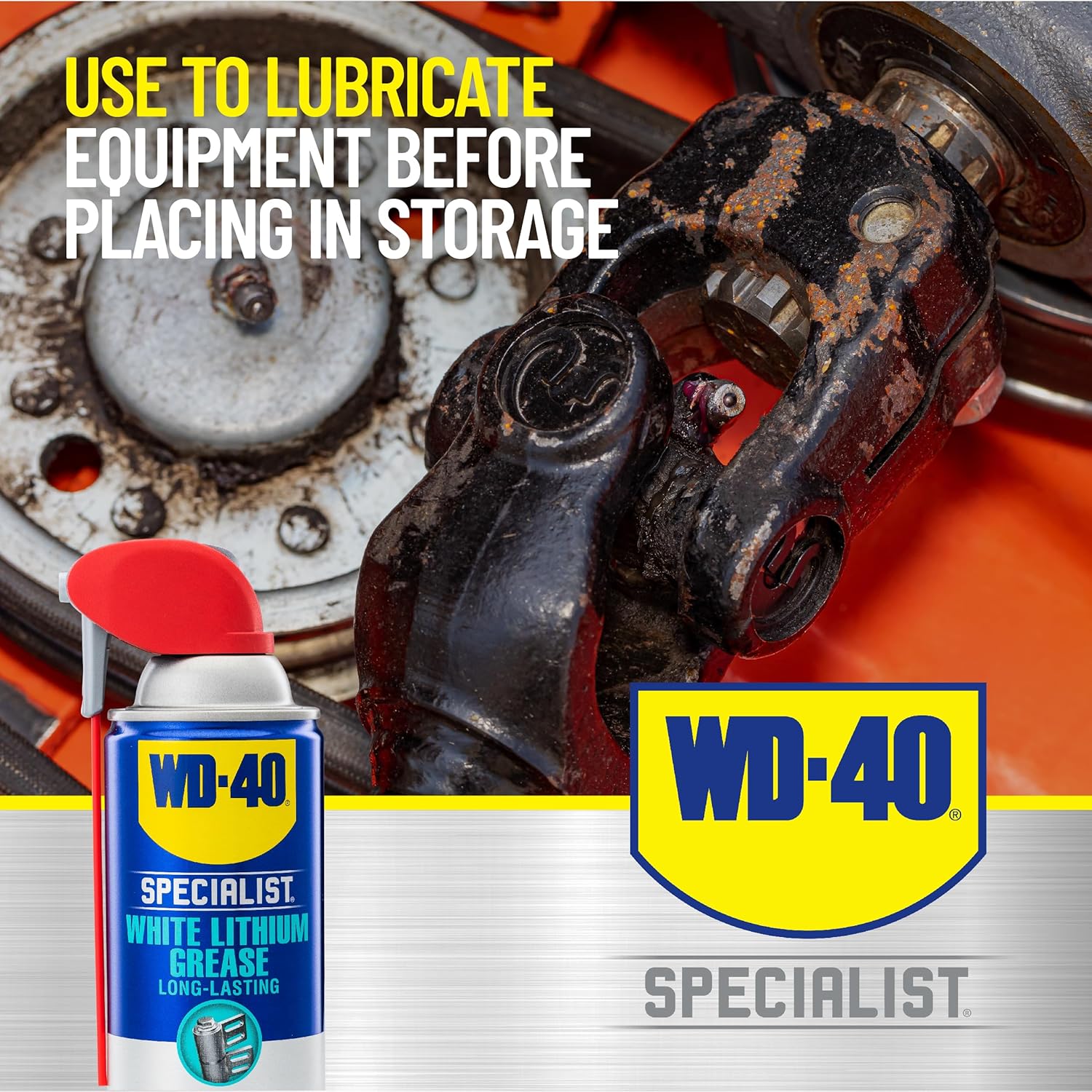 WD-40 Specialist White Lithium Grease Spray with SMART STRAW SPRAYS 2 WAYS