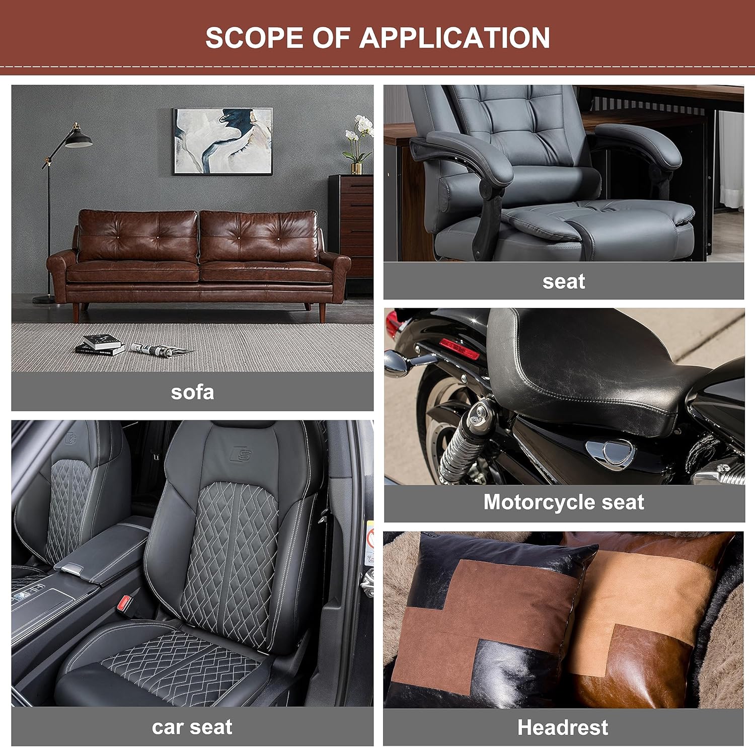 Besezx Leather Repair Patch Tape Kit, Self Adhesive Leather Repair for