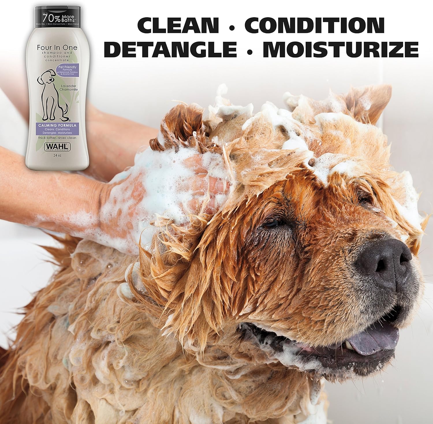 Wahl USA 4-in-1 Calming Dog Shampoo with Lavender Chamomile Scent – Cleans